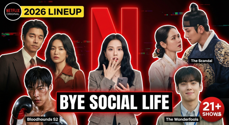 Netflix K-Drama 2026 Lineup Featured Image featuring Jisoo, Gong Yoo, and Song Hye-kyo
