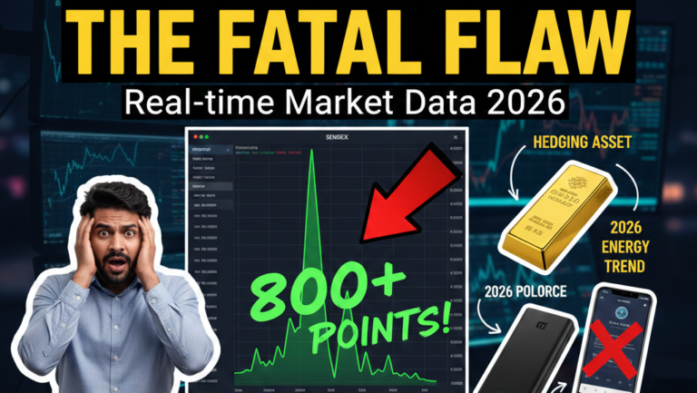 MithVibe Command Center showing Real-time Market Data 2026 and 800-point Sensex spike analysis