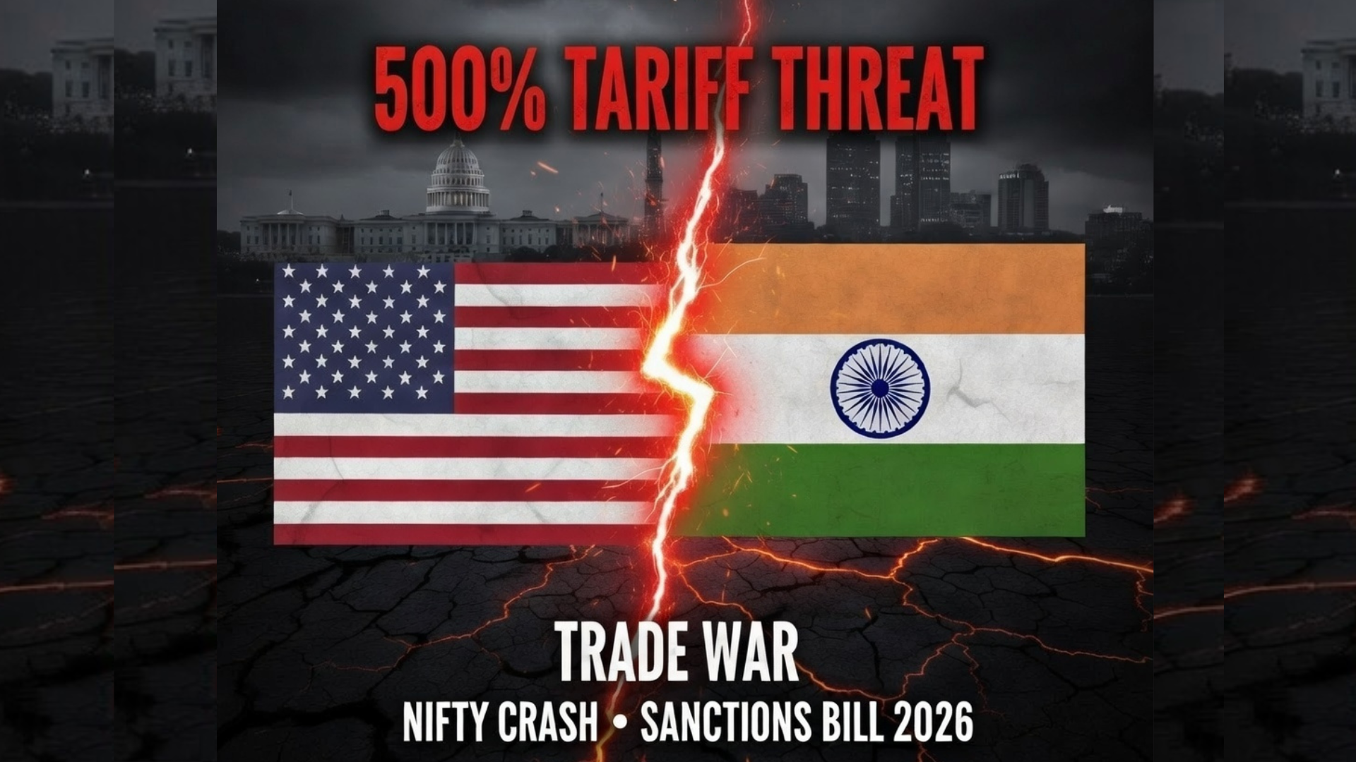 US 500% tariff on India Russian oil Lindsey Graham bill impact on Nifty