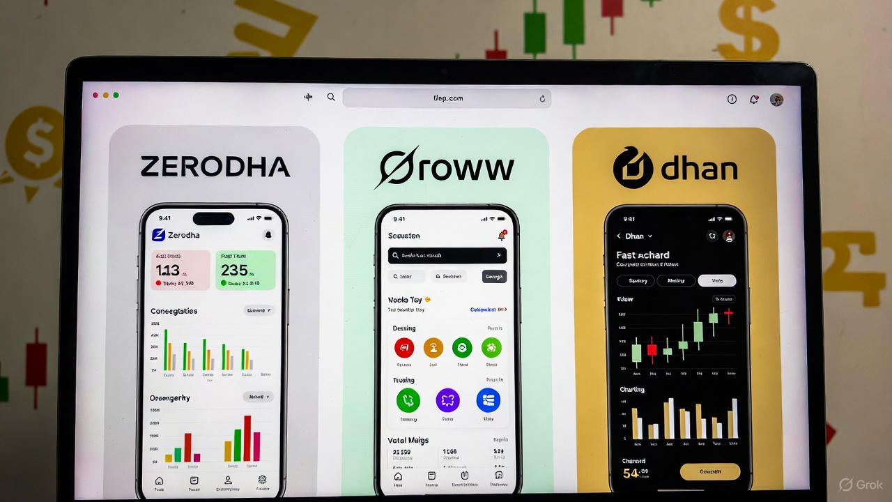 Zerodha vs Groww 2026 Comparison Table" for your graphics
