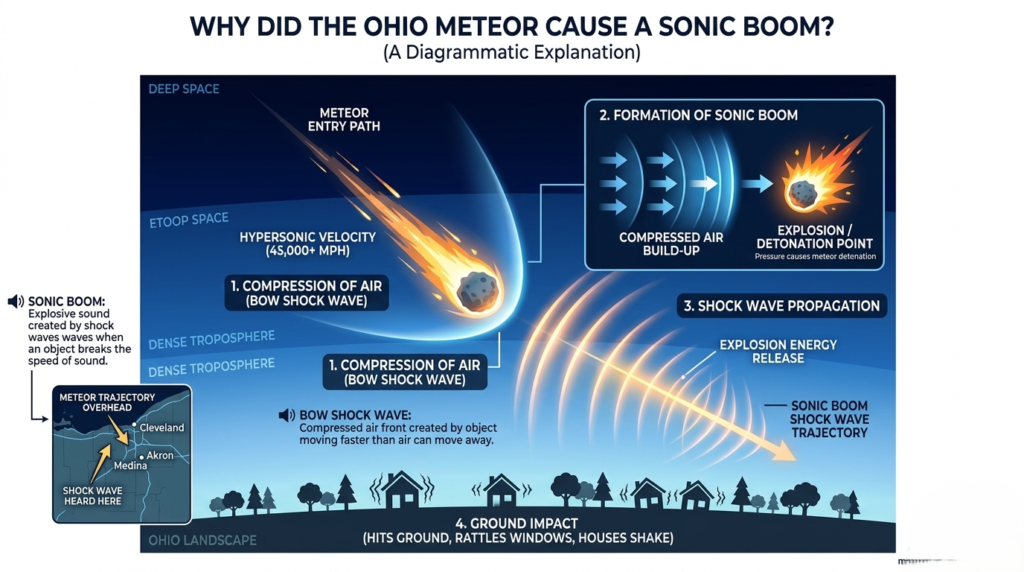 Why did the Ohio meteor cause a sonic boom