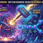 Creative illustration of Thor's hammer striking a complex atomic structure representing the THOR AI solving the 100-year-old configurational integrals problem for batteries and medicine.