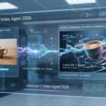 A futuristic user interface dashboard labeled 